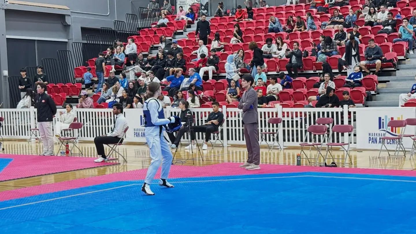 Violet Yerich in a sparring match on the competition mat